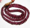 161/ ctw - 19 inches strand - Neckless - Natural High Quality - RUBY - Smooth Rondell Beads - size 3 - 8 mm Approx